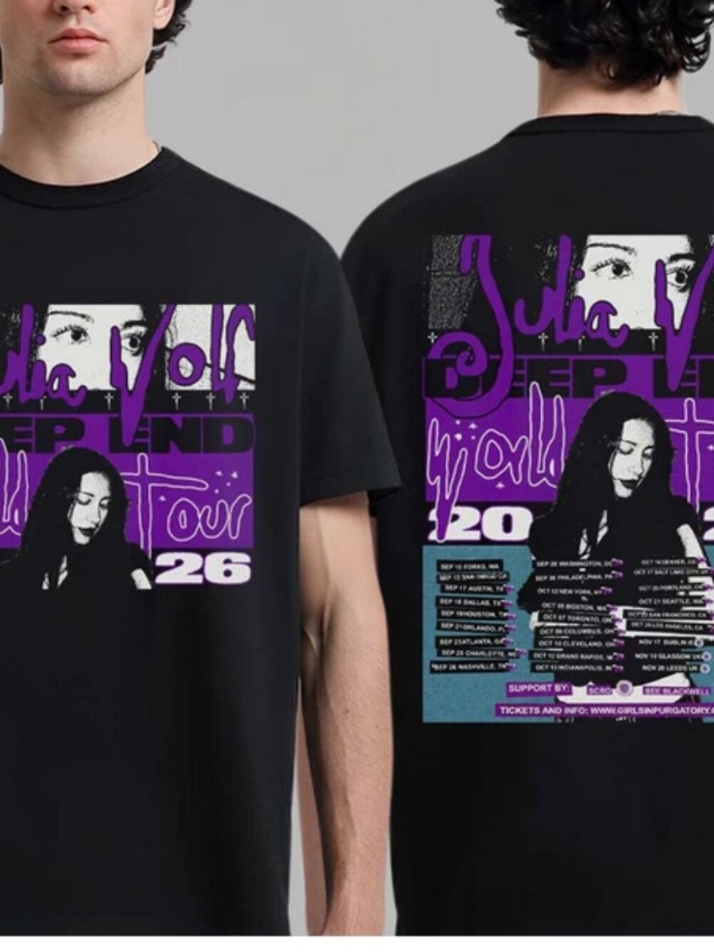 Julia Wolf Deep End World Tour 2026 Schedule Dates Double Sided T-Shirt